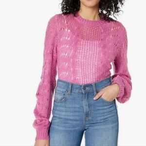 Jessica Simpson Rosebud Hazel Pointelle Knit Sweater Sz Medium